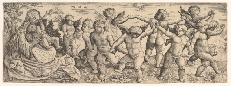 Virgin and Child with Angels Dancing in a Landscape, 1530s. Creator: Daniel Hopfer.