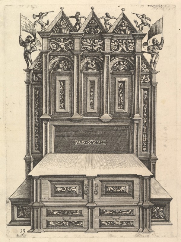 Design for a bed, 1527. Creator: Daniel Hopfer.