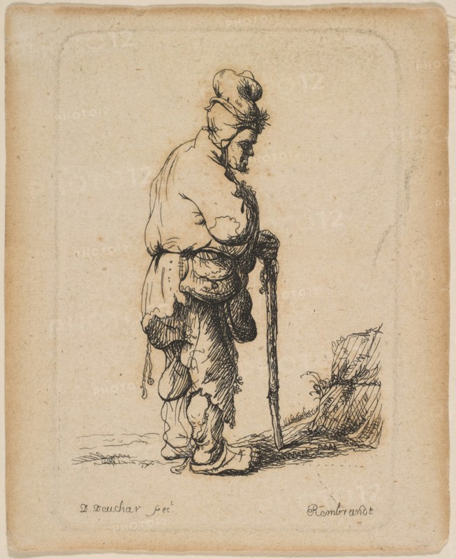 Beggar Leaning on a Stick.n.d. Creator: David Deuchar.