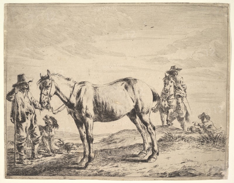 Man Holding a Horse by the Bridle. Creator: Dirck Stoop.