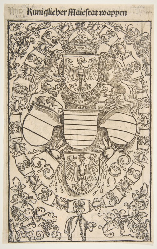 Recto: Coat of Arms of Maximilian I as King of the Romans; verso: Coat of Arms of Florian ..., 1502. Creator: Unknown.