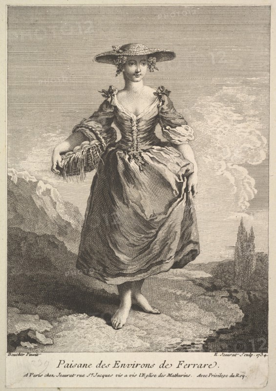 Peasant Woman from Around Ferrara, 1734. Creator: Edme Jeaurat.