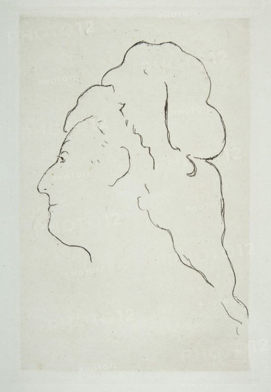 Profile of Eva Gonzales turned to the left, ca. 1870. Creator: Edouard Manet.
