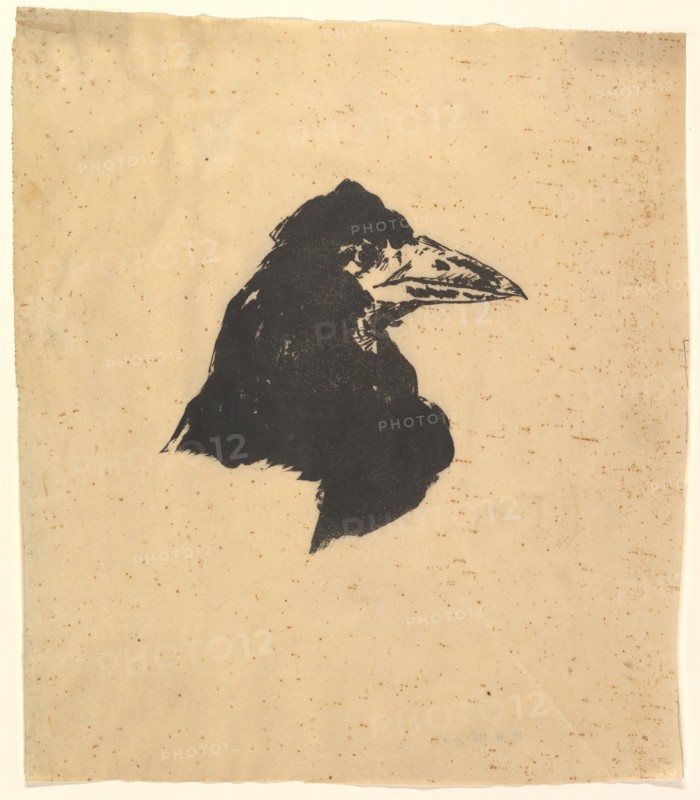 Design for the poster and cover for The Raven by Edgar Allan Poe, 1875. Creator: Edouard Manet.