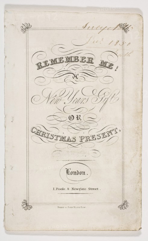 Remember Me! New Year's Gift or Christmas Present, 1826. Creator: Fenner.