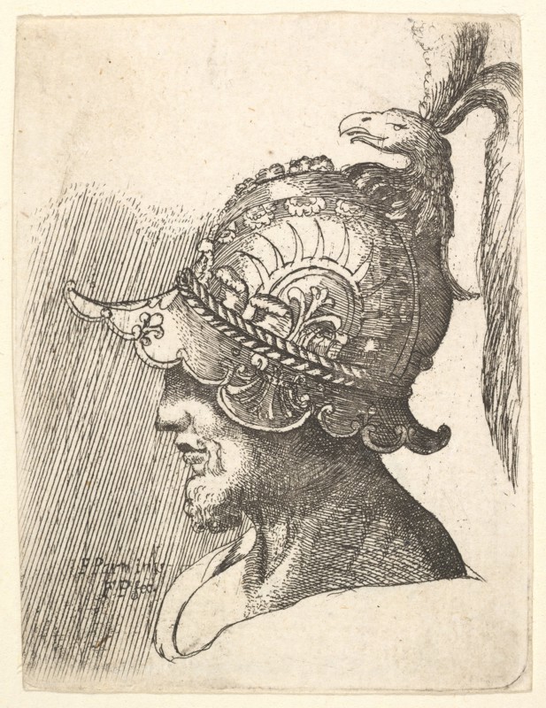 Helmeted head, 1662-78. Creator: Francis Place.