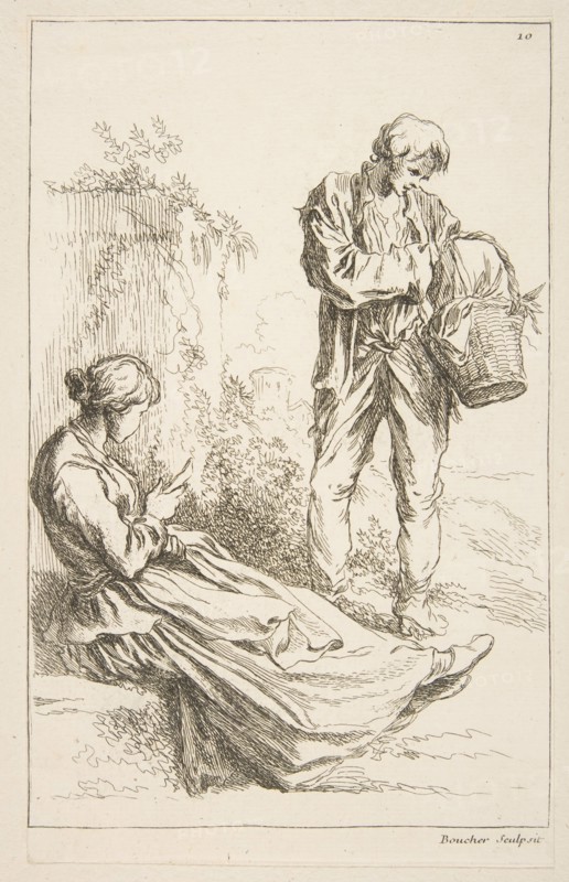 Sheet of Sketches, 1753. Creator: Francois Boucher.