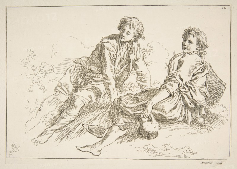 Sheet of Sketches, 1753. Creator: Francois Boucher.