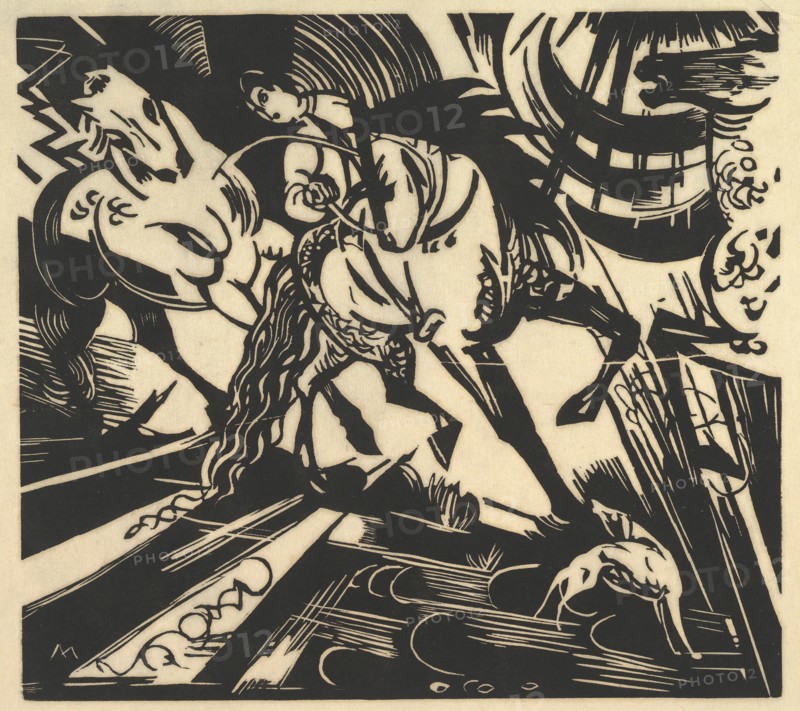 The Riding School, 1913. Creator: Franz Marc.