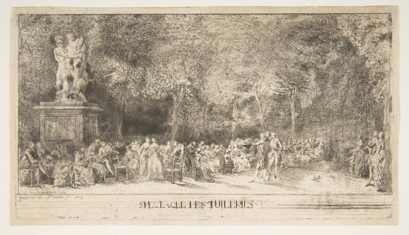 Scene in the Tuileries: The Chairs, 1760. Creator: Gabriel de Saint-Aubin.