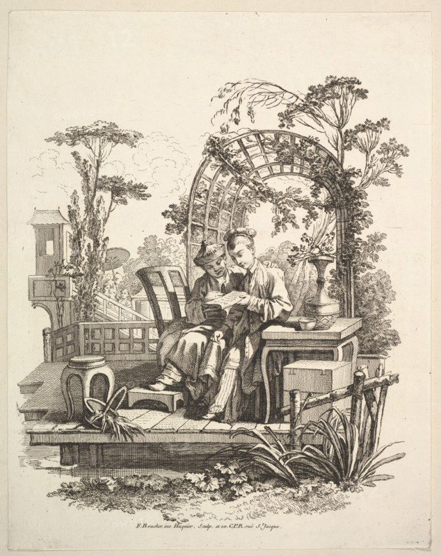 Man and Woman Reading, ca. 1742. Creator: Gabriel Huquier.
