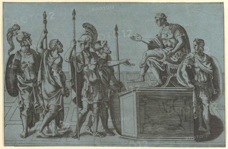 Roman Soldiers Before an Emperor, before 1540