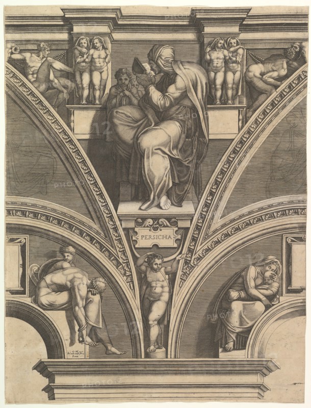 The Persian Sibyl; from the series of Prophets and Sibyls in the Sistine Chapel , 1570-75. Creator: Giorgio Ghisi.