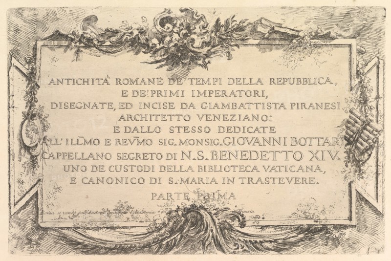 Title page: Roman Antiquity of the Time of the Republic and the First Emperors