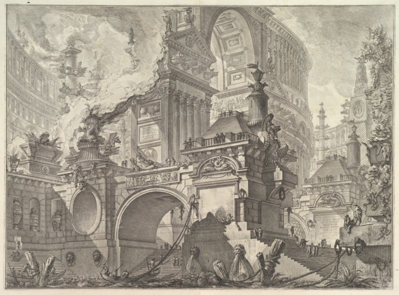 Parte di ampio magnifico Porto all'uso degli antichi Romani, ove si scuopre l'inter..., ca. 1749-50. Creator: Giovanni Battista Piranesi.