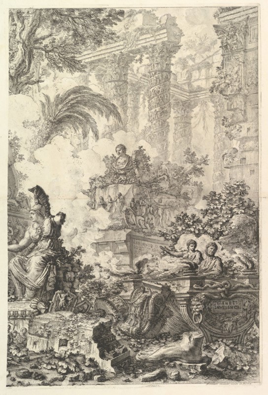 Frontispiece, with Statue of Minerva, ca. 1748. Creator: Giovanni Battista Piranesi.
