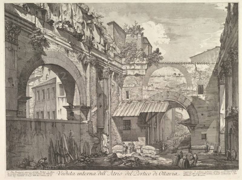 Veduta interna dell'Atrio del Portico di Ottavia