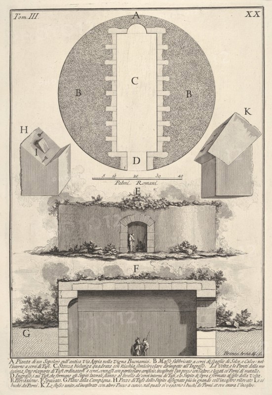 Plan of a tomb on the Appian Way in Vigna Buonamici