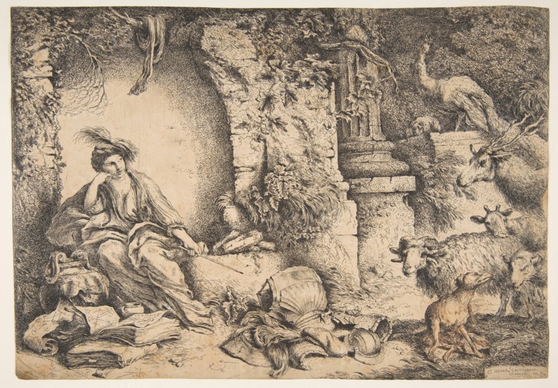 Circe with the companions of Ulysses changed into animals, 1650-51. Creator: Giovanni Benedetto Castiglione.