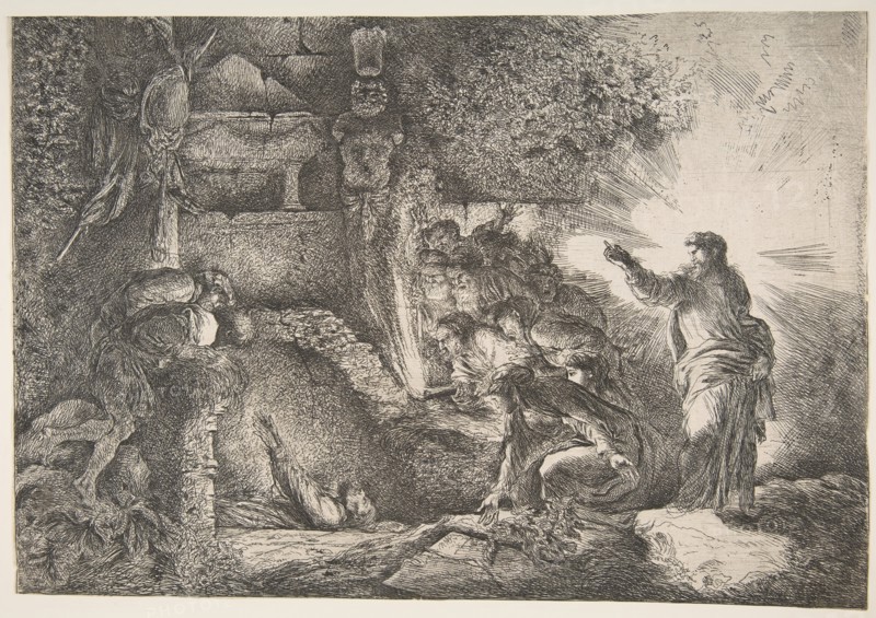 Raising of Lazarus, 1645-1650. Creator: Giovanni Benedetto Castiglione.