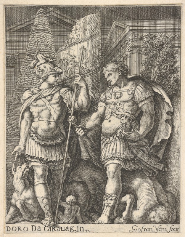 Two Roman Soldiers, 17th century. Creator: Giovanni Francesco Venturini.