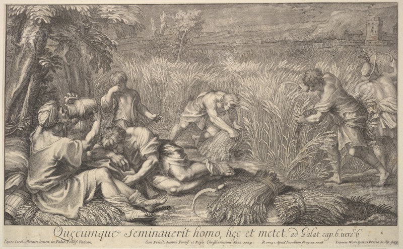 Reapers of grain, 1704. Creator: Giovanni Girolamo Frezza.