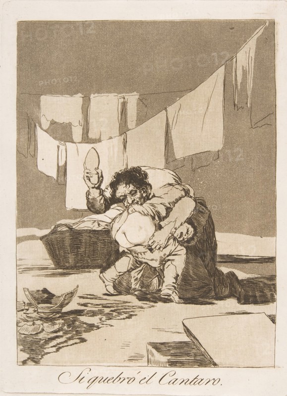 Plate 25 from 'Los Caprichos': If he broke the pot