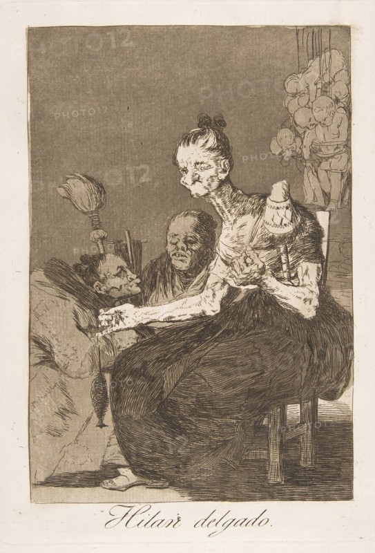 Plate 44 from 'Los Caprichos': They spin finely