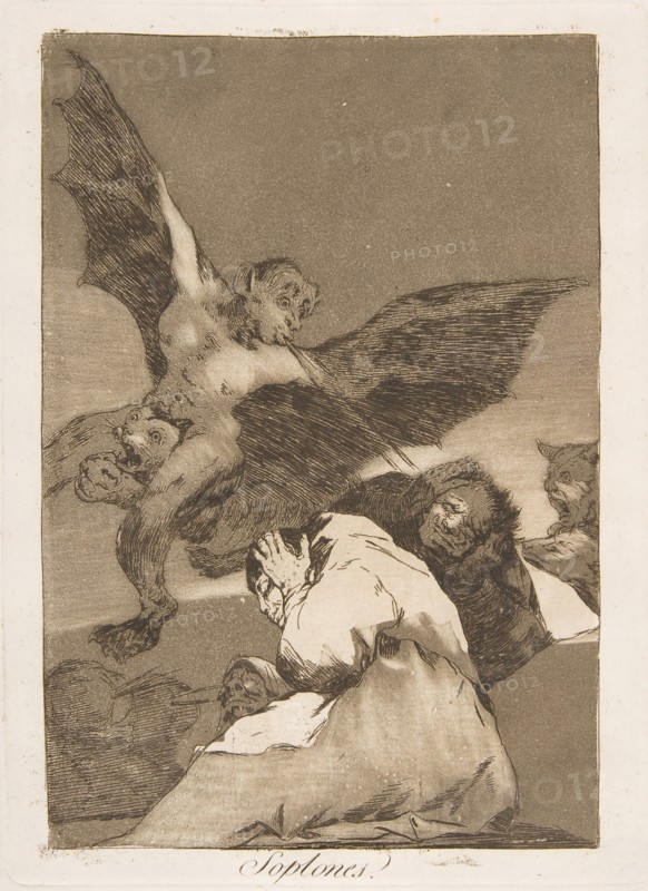 Plate 48 from' Los Caprichos': Tale-Bearers-Blasts of Wind