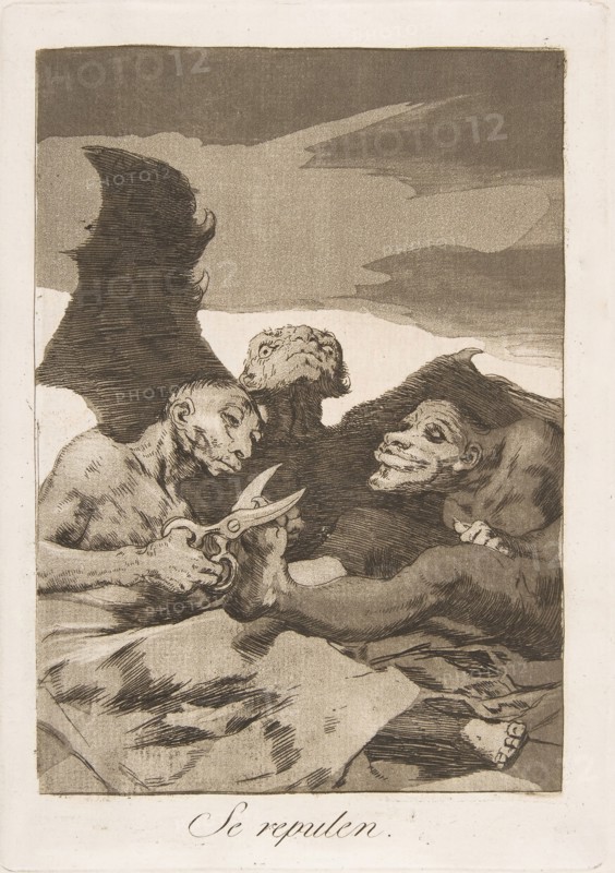 Plate 51 from 'Los Caprichos': They spruce themselves up