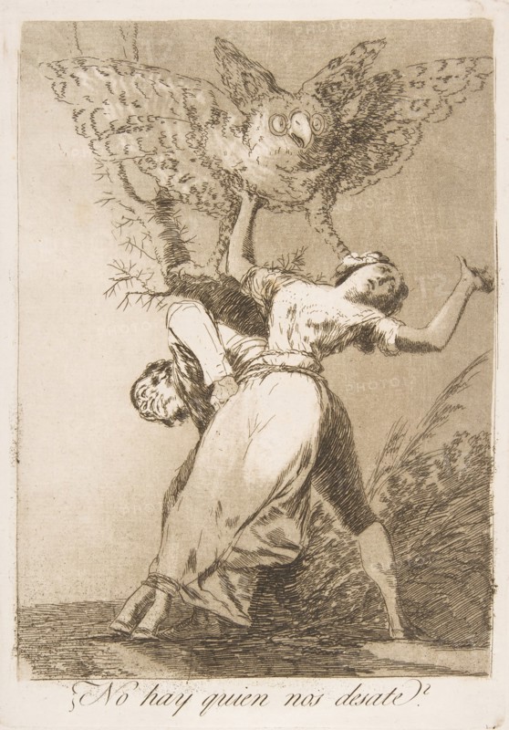 Plate 75 from 'Los Caprichos': Is there no one to untie us?