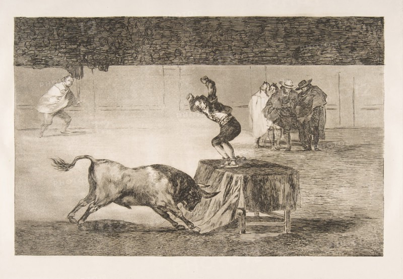 Plate 19 of the 'Tauromaquia': Another madness of his in the same ring., 1816. Creator: Francisco Goya.