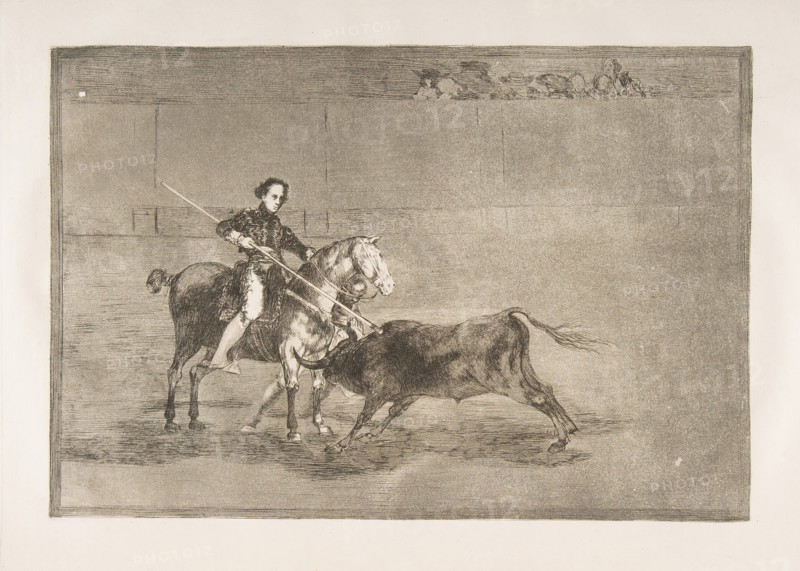 Plate 22 from the 'Tauromaquia':Manly courage of the celebrated Pajuelera in [the ring] at..., 1816. Creator: Francisco Goya.