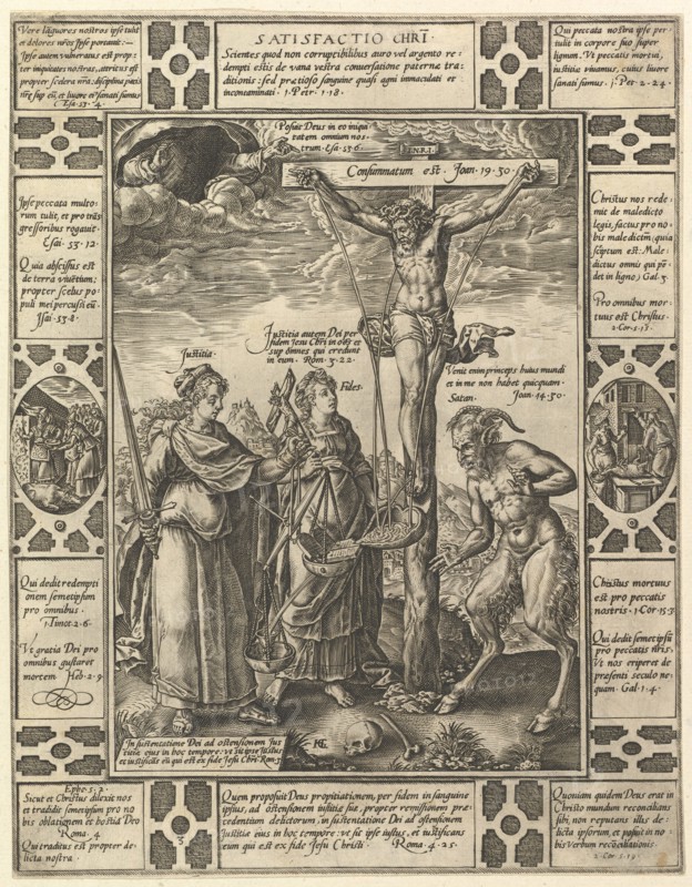 Satisfactio Christi, from Allegories of the Christian Faith, from Christian and Profane Allego.... Creator: Hendrik Goltzius.