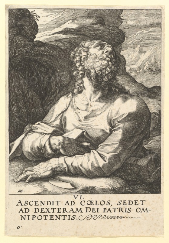St. Bartholomew, from Christ, the Apostles and St. Paul with the Creed, ca. 1589. Creator: Hendrik Goltzius.