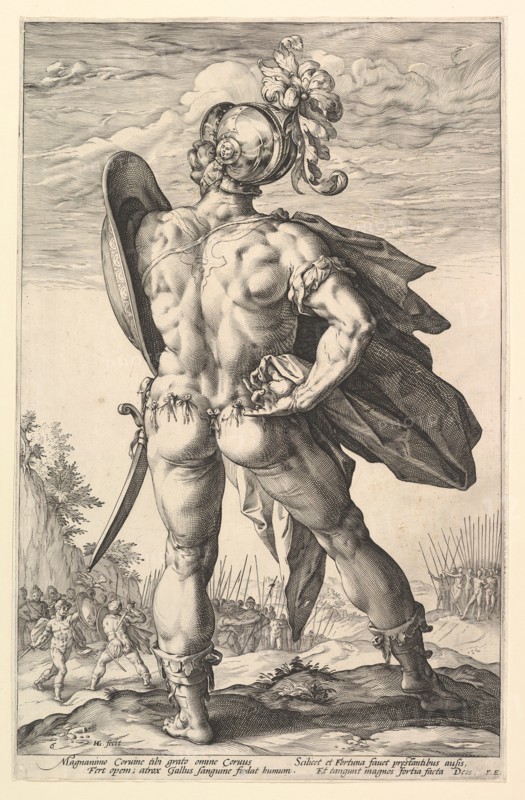Marcus Valerius, from the series The Roman Heroes, 1586. Creator: Hendrik Goltzius.