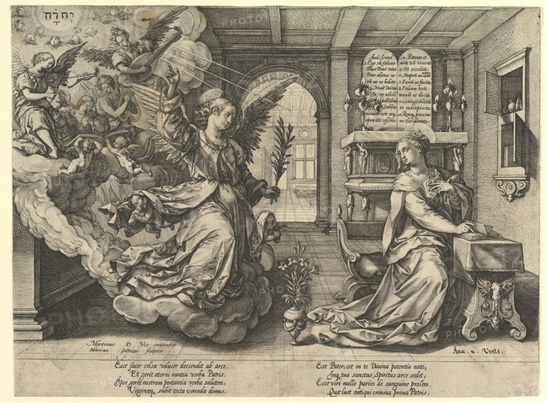 Annunciation, 1594. Creator: Hendrik Goltzius.