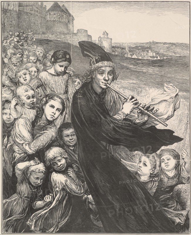 The Pied Piper of Hamelin, 1868. Creator: Henry Marsh.