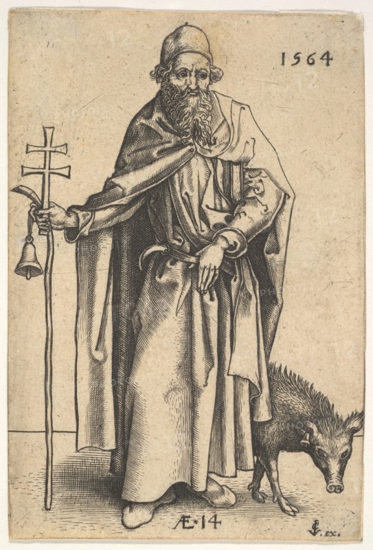 Saint Anthony, 1564. Creators: Hieronymous Wierix, Jan Wierix.