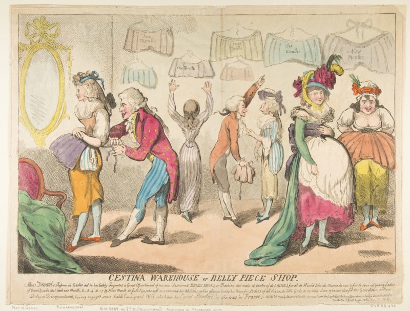 Cestina Warehouse or Belly Piece Shop, April 16, 1793. Creator: Attributed to Isaac Cruikshank