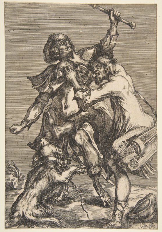 Two Fighting Beggars, 1612-16. Creator: Jacques Bellange.