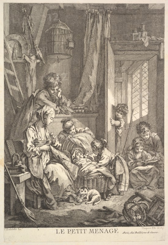 The Small Household, mid to late 18th century. Creator: Jacques Gabriel Huquier.