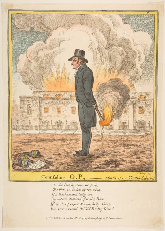 Counsellor O.P.-Defender of our Theatric Liberties, December 5, 1809. Creator: James Gillray.