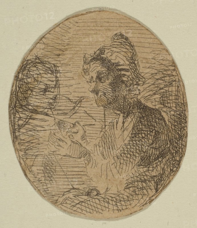 Old Woman and Child in Oval