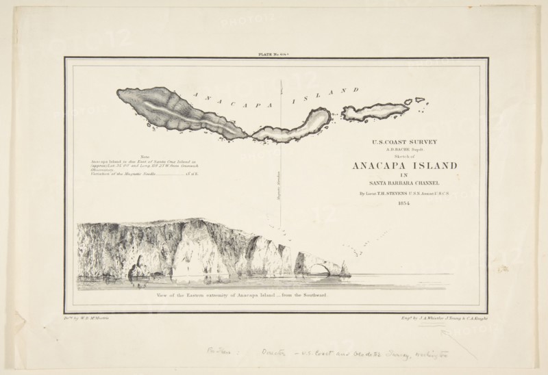 U.S. Coast Survey...Sketch of Anapaca Island in Santa Barbara Channel, 1854-57. Creators: James Abbott McNeill Whistler, John Young, Charles Knight.