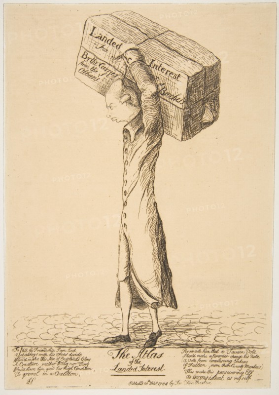 The Atlas of the Landed Interest, February 18, 1784. Creator: James Sayers.