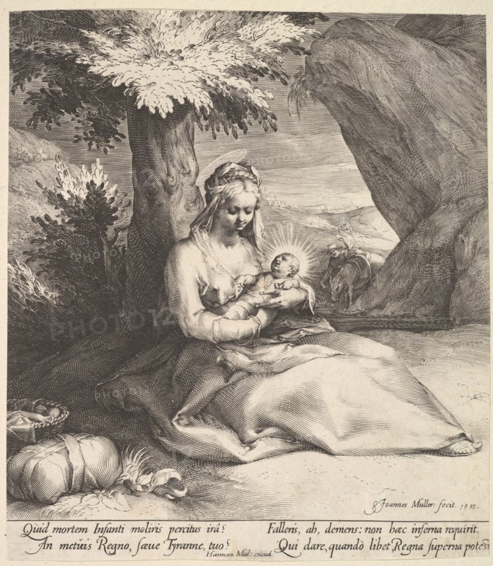 Rest on the Flight into Egypt, ca. 1613. Creator: Jan Muller.