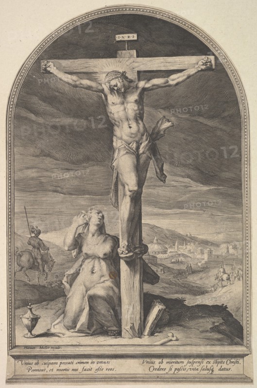 St. Mary Magdelen at the Foot of the Cross, ca. 1612. Creator: Jan Muller.