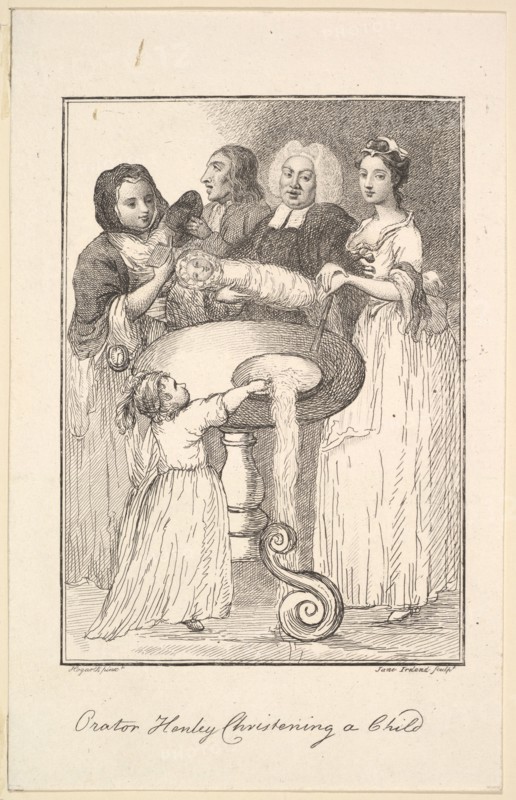 Orator Henley Christening a Child, 1794. Creator: Jane Ireland.