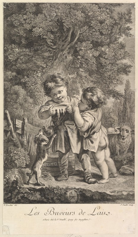 Drinking Milk, 18th century. Creator: Jean Daullé.